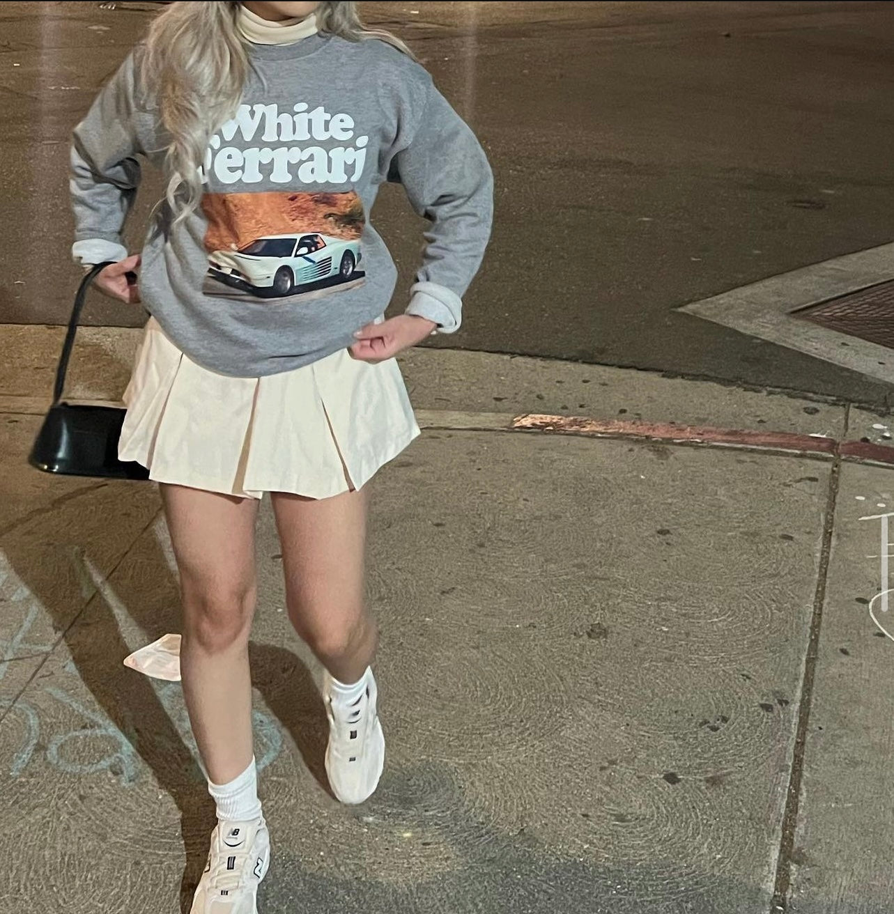 white ferrari crew neck