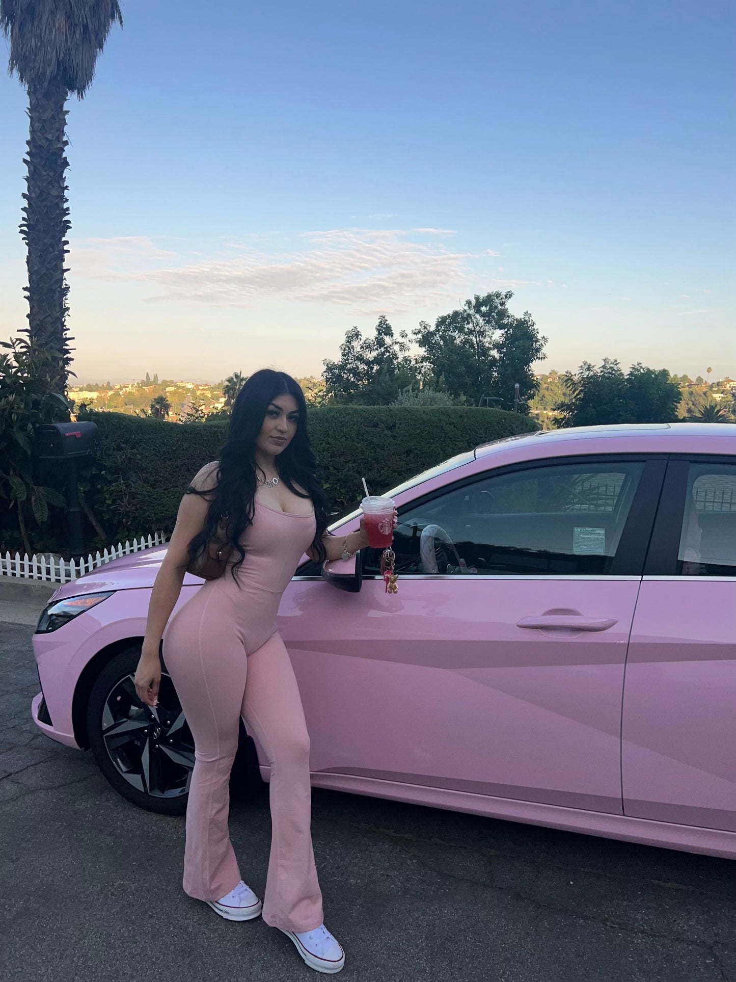 Pilates Princess Flared Jumpsuit (pink)