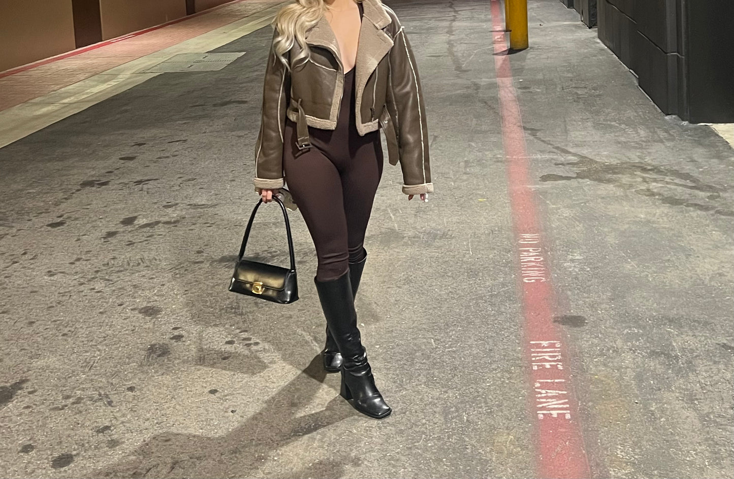 Buckled Vegan Leather Biker Jacket
