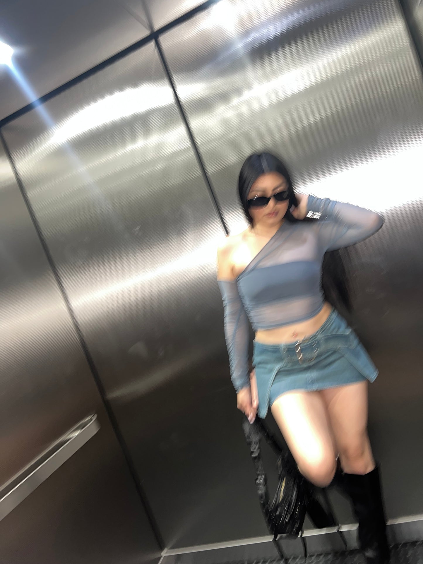 Buckled Ultra Mini Skirt