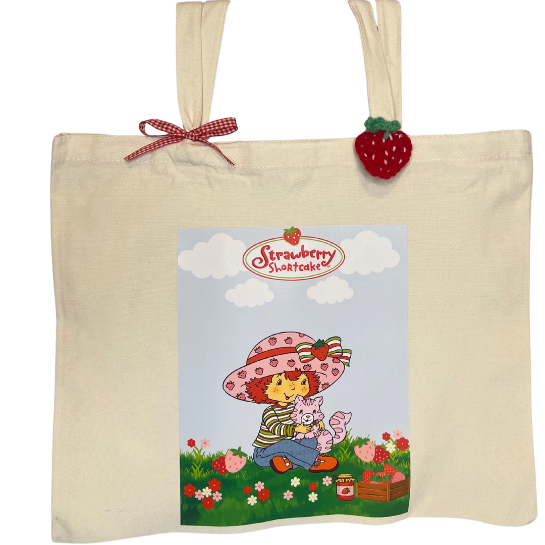 strawberry garden tote