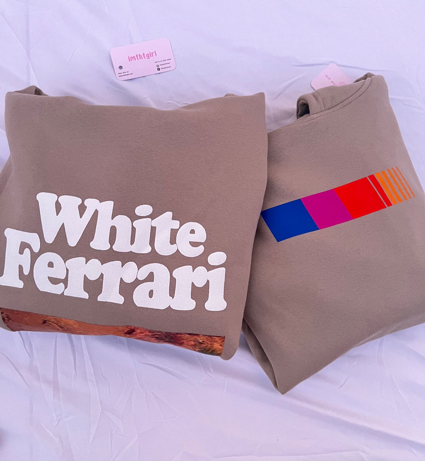 white ferrari hoodie (beige)