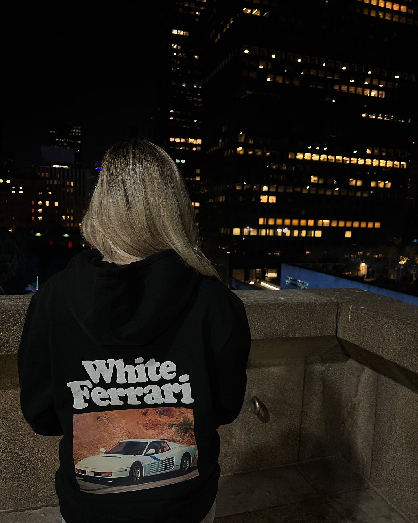 white ferrari hoodie (black)