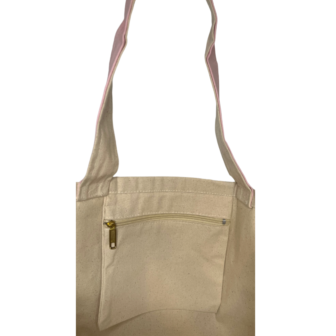 strawberry shortcake + lemon merengue front pocket tote