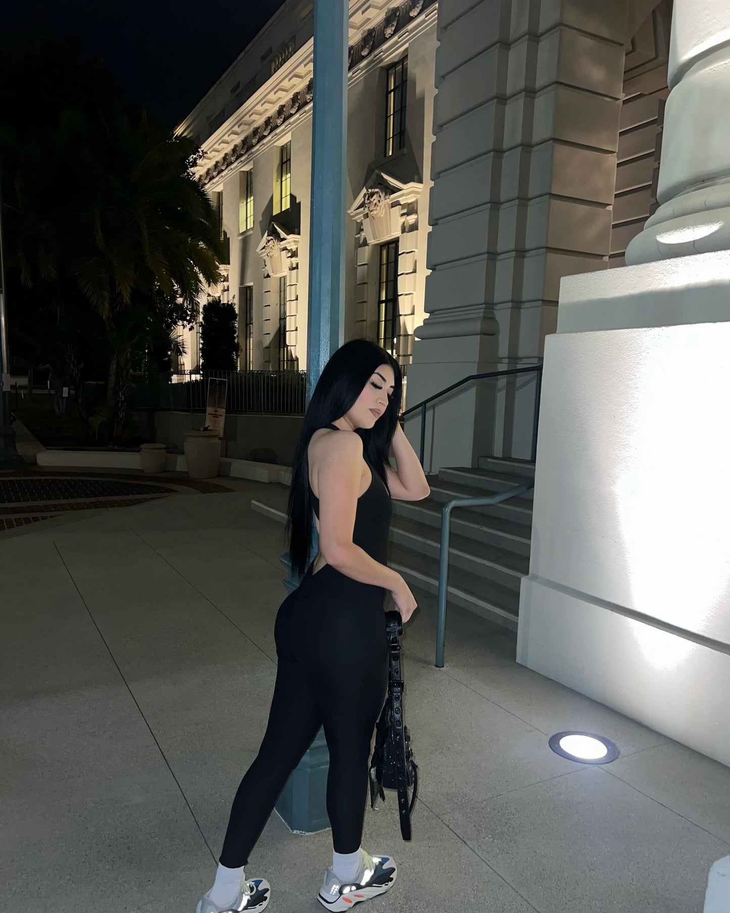 Cross-Back Athletic Jumpsuit (black)