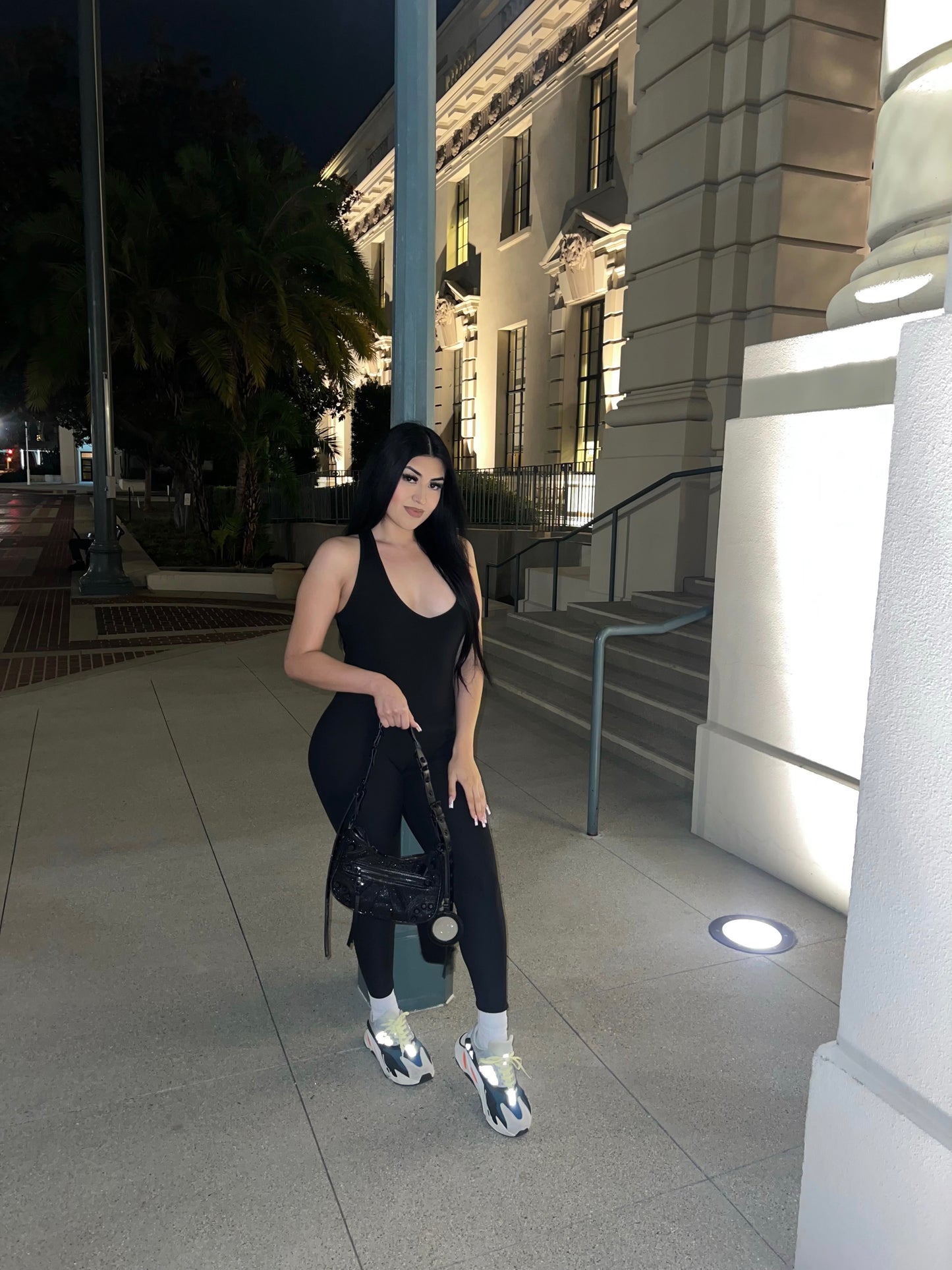 Cross-Back Athletic Jumpsuit (black)