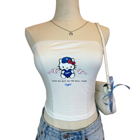 Hello Kitty hearts baseball - white tube top