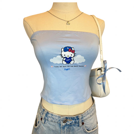 Hello Kitty in the Clouds - baby blue tube top